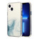 Marble Pattern Glittery Powder Shockproof TPU + Acrylic Phone Case for iPhone 14 - Baby Blue