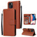 Multifunctional Horizontal Flip Leather Case with Three Card Slot for iPhone 14 - Brown