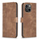 Plaid Embossed Leather Phone Case for iPhone 14 - Brown