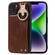 Wristband Leather Back Phone Case for iPhone 14 - Brown