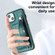 Shockproof Leather Phone Case with Wrist Strap for iPhone 14 - Green