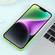 Gradient Starry Silicone Phone Case with Lens Film for iPhone 14 - Pink Green