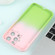 Gradient Starry Silicone Phone Case with Lens Film for iPhone 14 - Pink Green