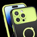 Luminous Series Ring Holder Phone Case for iPhone 14 - White + Lake Green