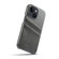 Fierre Shann Retro Oil Wax Texture PU Leather Case with Card Slots for iPhone 14 - Grey