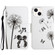 3D Colored Drawing Flip Leather Phone Case for iPhone 14 - Dandelions