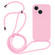 Crossbody Lanyard Liquid Silicone Case for iPhone 14 - Pink