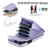 Rhombic Texture Card Bag Phone Case with Long Lanyard for iPhone 14 - Light Purple