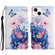 3D Colored Drawing Flip Leather Phone Case for iPhone 14 - Purple butterfly
