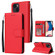 Multifunctional Horizontal Flip Leather Case with Three Card Slot for iPhone 14 - Red