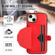 Shockproof Leather Phone Case with Card Holder for iPhone 14 - Red