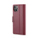 CaseMe 023 Butterfly Buckle Litchi Texture RFID Anti-theft Leather Phone Case for iPhone 14 - Wine Red