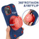 Shield PC Hybrid Silicone Phone Case for iPhone 14 - Navy+Red