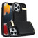 Metal Buckle Card Slots Phone Case for iPhone 14 Pro Max - Black