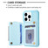 BF27 Metal Ring Card Bag Holder Phone Case for iPhone 14 Pro Max - Blue