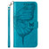 Embossed Butterfly Leather Phone Case for iPhone 14 Pro Max - Blue