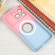 Gradient Silicone Shockproof Magsafe Phone Case with Lens Film for iPhone 14 Pro Max - Pink Blue