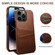 Suteni Calf Texture Card Slots Phone Case for iPhone 14 Pro Max - Brown