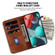 7-shaped Embossed Leather Phone Case for iPhone 14 Pro Max - Brown