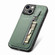 Carbon Fiber Vertical Flip Zipper Phone Case for iPhone 14 Pro Max - Green