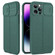 Litchi Texture Sliding Camshield TPU Protective Phone Case for iPhone 14 Pro Max - Dark Green