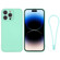 Silicone Phone Case with Wrist Strap for iPhone 14 Pro Max - Mint Green