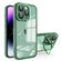 Invisible Lens Bracket Matte Transparent Phone Case for iPhone 14 Pro Max - Dark Green