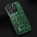 ABEEL Crocodile Texture Genuine Leather Phone Case for iPhone 14 Pro Max - Green