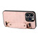 Crocodile Wristband Wallet Leather Back Cover Phone Case for iPhone 14 Pro Max - Pink