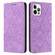 Ethnic Embossed Adsorption Leather Phone Case for iPhone 14 Pro Max - Purple