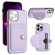 Shockproof Leather Phone Case with Card Holder for iPhone 14 Pro Max - Purple