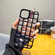 3D Grid Phone Case for iPhone 14 Pro Max - Rose Red