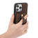 ABEEL Litchi Texture Card Bag PU Phone Case for iPhone 14 Pro Max - Khaki