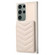 BF26 Wave Pattern Card Bag Holder Phone Case for Samsung Galaxy S23 Ultra 5G - Beige