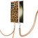 Electroplating Dual-side IMD Phone Case with Lanyard for Samsung Galaxy S23 Ultra 5G - Leopard Print