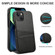 Suteni Calf Texture Card Slots Phone Case  for iPhone 14 Plus - Black