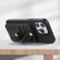 ABEEL Litchi Texture Card Bag PU Phone Case for iPhone 14 Plus - Black