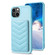 BF26 Wave Pattern Card Bag Holder Phone Case for iPhone 14 Plus - Blue