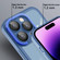 Invisible Lens Bracket Matte Transparent Phone Case for iPhone 14 Plus - Royal Blue