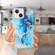 IMD Shell Pattern TPU Phone Case for iPhone 14 Plus - Blue Gold Marble