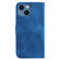 7-shaped Embossed Leather Phone Case for iPhone 14 Plus - Blue