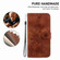 Lily Embossed Leather Phone Case for iPhone 14 Plus - Brown