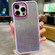 Gradient Glitter Electroplating Acrylic Phone Case for iPhone 14 Plus - Light Purple