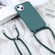 Candy Colors TPU Protective Phone Case with Lanyard  for iPhone 14 Plus - Dark Green