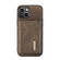 DG.MING M2 Series 3-Fold Card Bag Leather Case for iPhone 14 Plus - Coffee