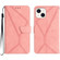 Stitching Embossed Leather Phone Case for iPhone 14 Plus - Pink