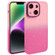 Gradient Starry Silicone Phone Case with Lens Film for iPhone 14 Plus - Pink Red