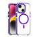 Dual-color MagSafe TPU Hybrid Clear PC Shockproof Phone Case for iPhone 14 Plus - Purple