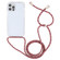 Transparent Acrylic Airbag Shockproof Phone Protective Case with Lanyard  for iPhone 14 Plus - Red Apricot Grey Rough Grain