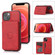 Calf Texture Magnetic Card Bag Case  for iPhone 14 Plus - Red